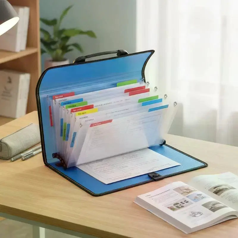 Long Document Organizer Folder Lightweight File Holder Handle Student Qme