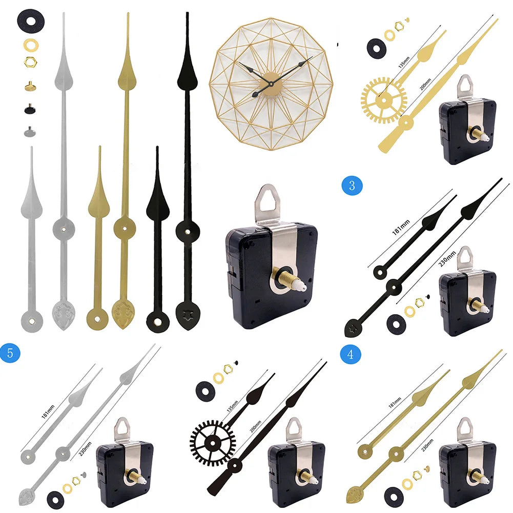 Replacement Clock Mechanism 50-60cm Clock Movement Easy To Use High Torque Long Hands Mechanism Replacement DIY Qme
