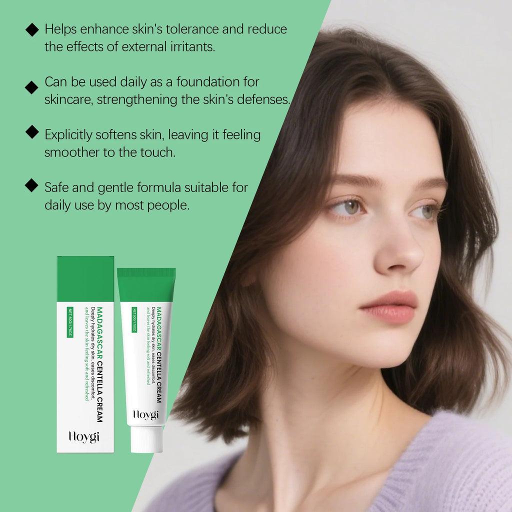 Centella Soothing Cream with Ceramide & B5 Face Repair Moisturizer Redness Relief Soothing Cream for Dry Sensitive Skin Qme