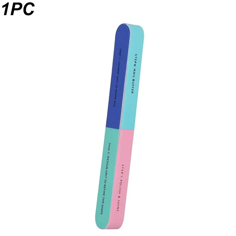7 Sides Nail Buffers Files Professional Polisher For Nail Art Manicure Polishing Block Buffing Accessories Cream Tools Qme