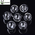 PandaHall 100pcs Handmade Blown Glass Globe Beads, Two Holes Round Clear, 10-60mm Assorted Sizes for DIY Jewelry Making Qme 35mm