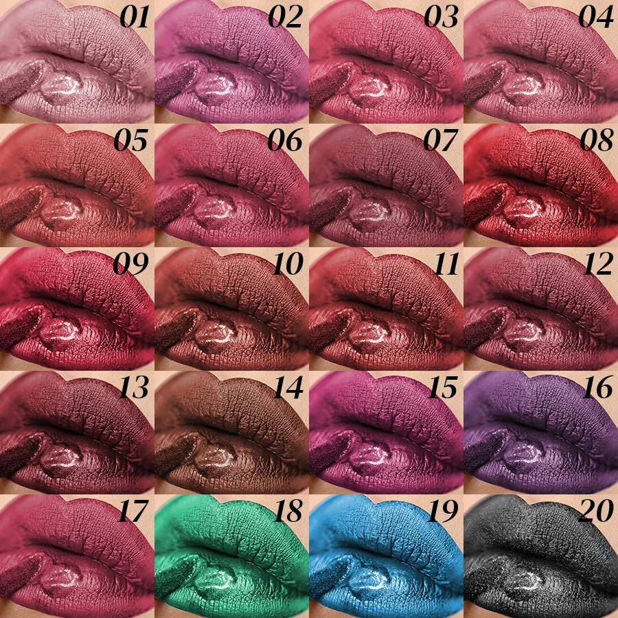 20 Matte Shiny Glitter Liquid Lipstick Lip Gloss Diamond Makeup Qme