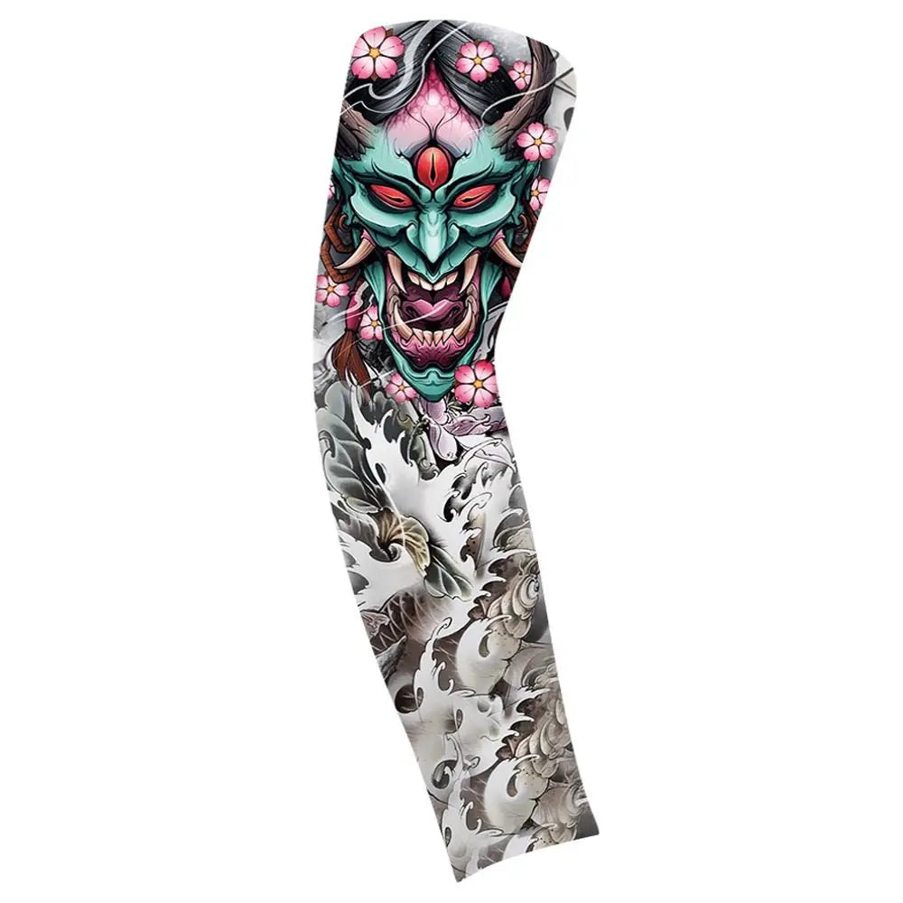 Flower Arm Pattern Tattoo Sleeve Breathable Thin Men Sunscreen UV