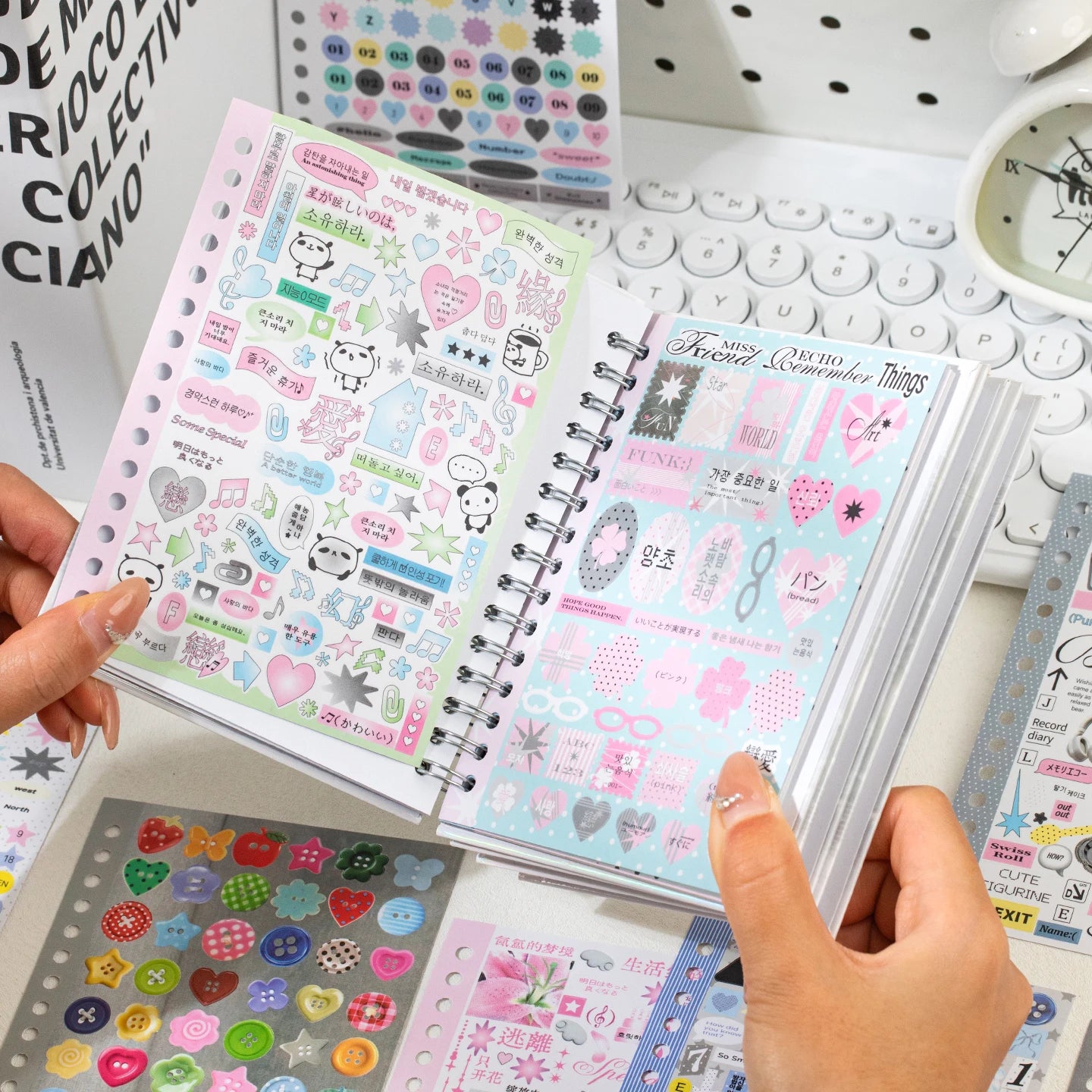 30 Pcs Die-Cut Sticker Book Japanese Anime Character Theme Showa Style Glitter Matte Glossy Finish School Stationery Supplies Qme 2A