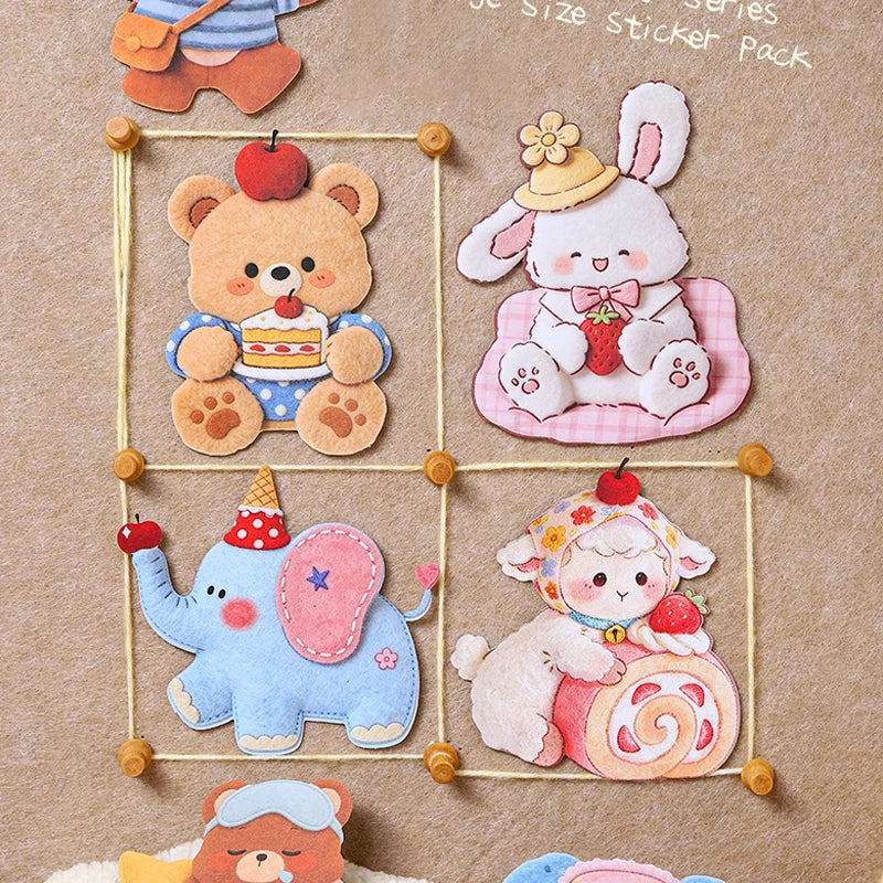 Plush-Style Cute Pet Large Sticker Pack, Decorative Stickers for Creation, Suitable for Gift Wrapping, Notebooks and Phone Cases Qme
