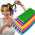 Hair Rollers/Flex Rods for Hair/Flexible Curling Rods, Hair Twist Flexi Rods No Heat Curlers Set for Soft Waves, Qme purple