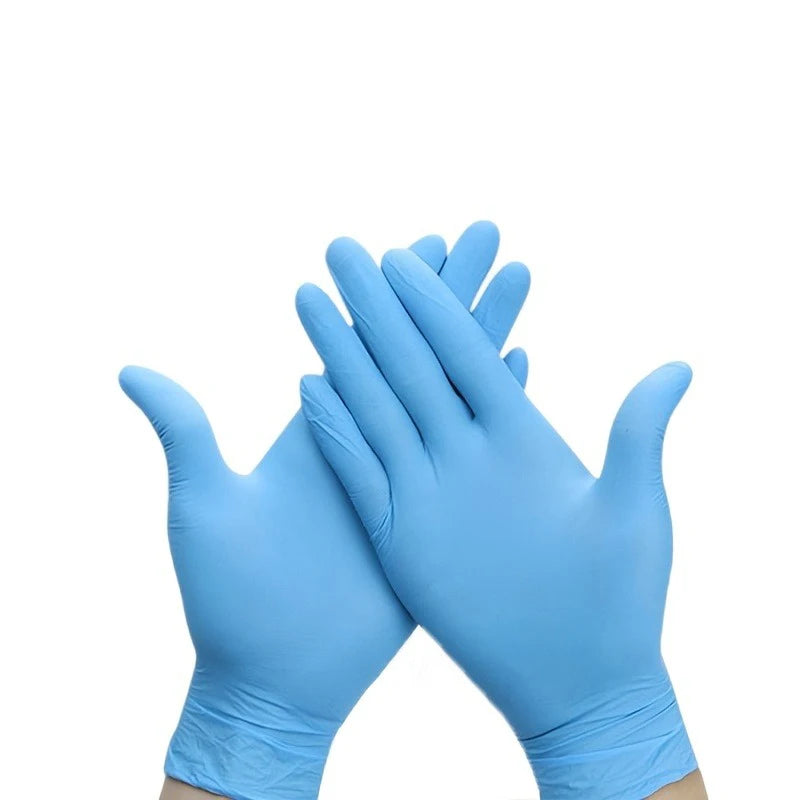 50/100Pcs Disposable Nitrile Gloves,Durable Household Cleaning Gloves,Garden Planting and Digging Non-slip Dirt-resistant Gloves Qme Blue S 4PCS