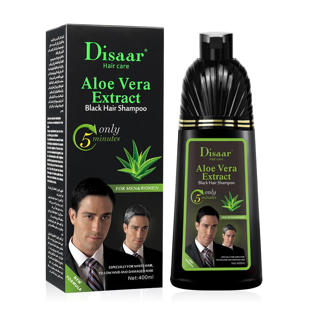 DISAAR 400ML Cover Grey Hair Morocco Argan Oil Care Fast Magic Black Hair Shampoo Dye Repair Damaged Improve Split Hair Rough Qme 400ml black DS5720