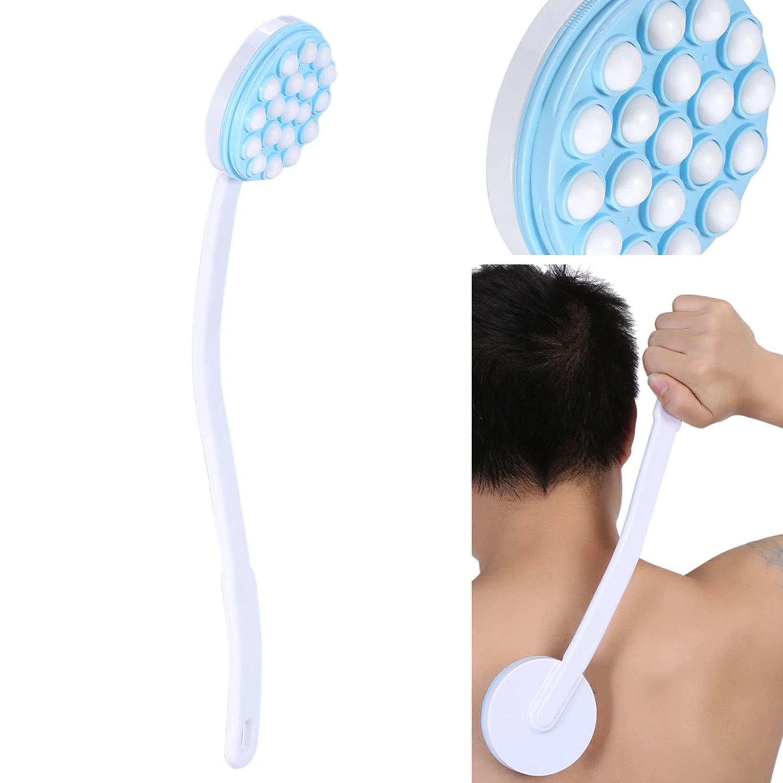 Long Handled Lotion Oil Cream Applicator Body Leg Bath Brush Massager Massaging Tool Back Bath Massager Qme Default Title