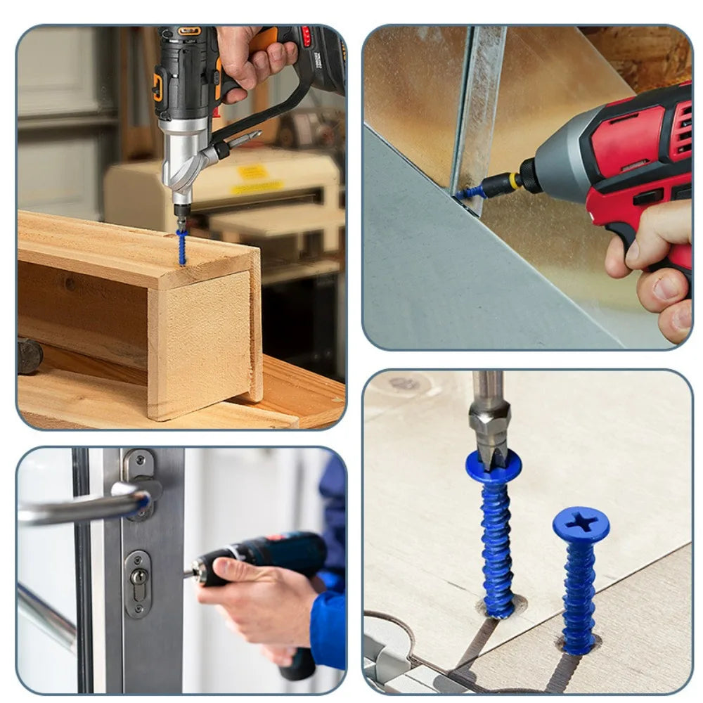 100/50pcs Cross Flat Head Heavy-duty Countersunk Masonry Screw Rust Resistance Repair Fasteners for Fixing Brick Walls Concrete Qme