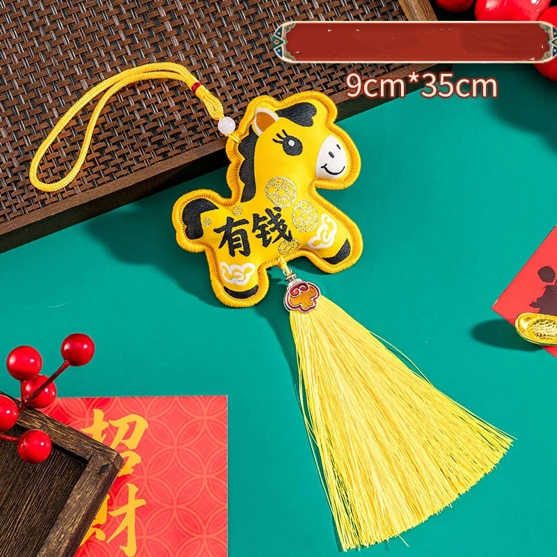 Lucky Fragrant Bag Tassels Horse Incense Car Hanging Chinese Zodiac Qme A5