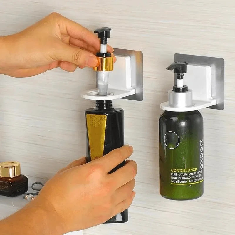 1pc Wall Storage Hook, Bathroom Shampoo Shower Gel Shelf, Self-Adhesive Wall Mounted Bathroom Bottle Holder, Qme