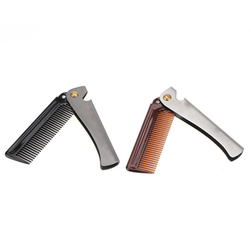 Folding Beard Comb Moustache Comb Beard Comb Folding Moustache Shaping Comb Stainless Steel Round Comb Teeth Beard Comb Qme