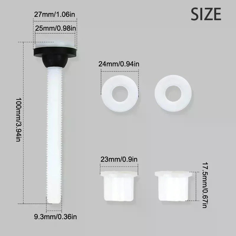 Plastic Toilet Seat Hinge Repair Bolts + Fitting Screws +Washers Kit For Home Bathroom Accessories Toilet Cistern Seal Pan Qme