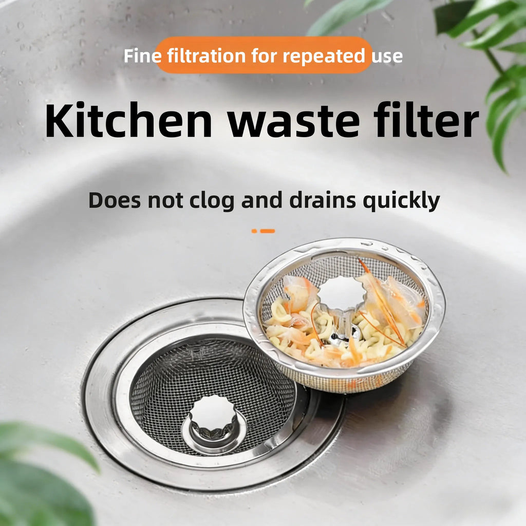 Stainless Steel Kitchen Sink Filter Mesh Strainer Bathroom Floor Drain Hair Catcher Waste Filter Drain Basket Hole Cover Qme