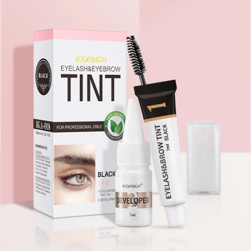 Eyelash Eyebrow Dye Tint Kit Fast Tint Brow Dye Gel Eyebrow Cream Black/Brown/Coffee Brow Enhancers Mascara Makeup Tool Qme