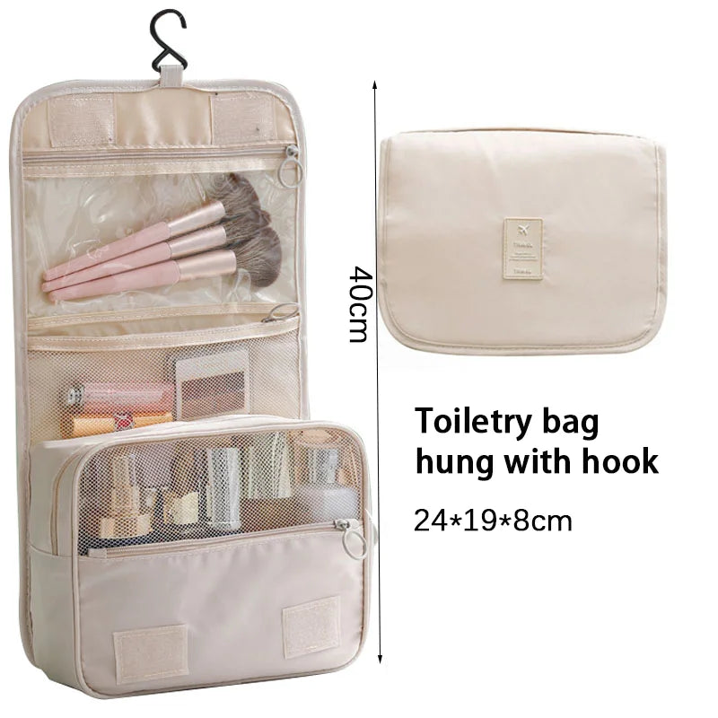Portable Travel Organizer Storage Bags Set Suitcase Packing Cubes Set Cases Portable Luggage Clothes Shoe Tidy Pouch Folding Bag Qme 1 PCS Beige