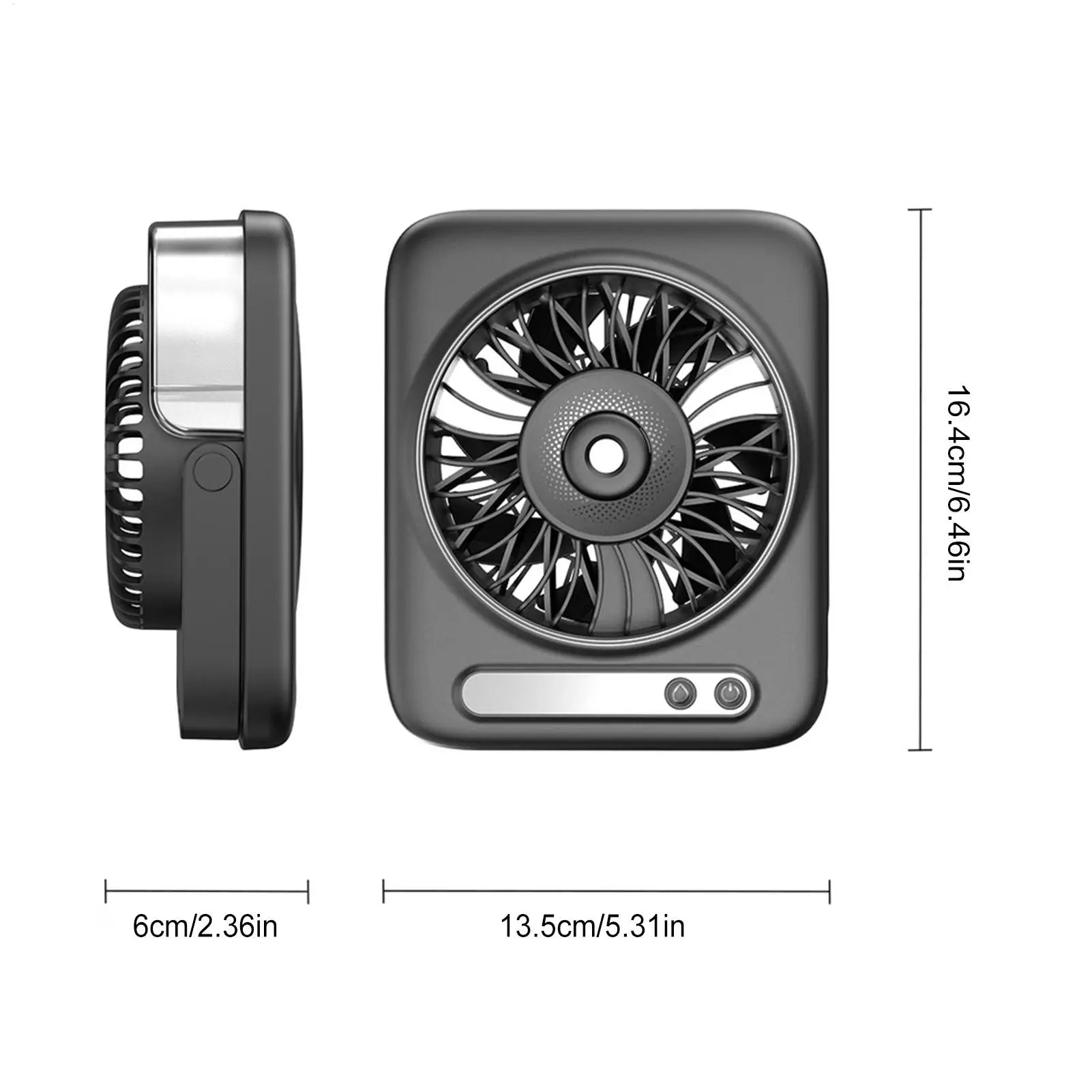 Mist Fan 5-Speed USB Rechargeable Desk Wind Blower 120-Degree Adjustable Angle LED Display Portable Fan Mist For Bedside Dorm Qme