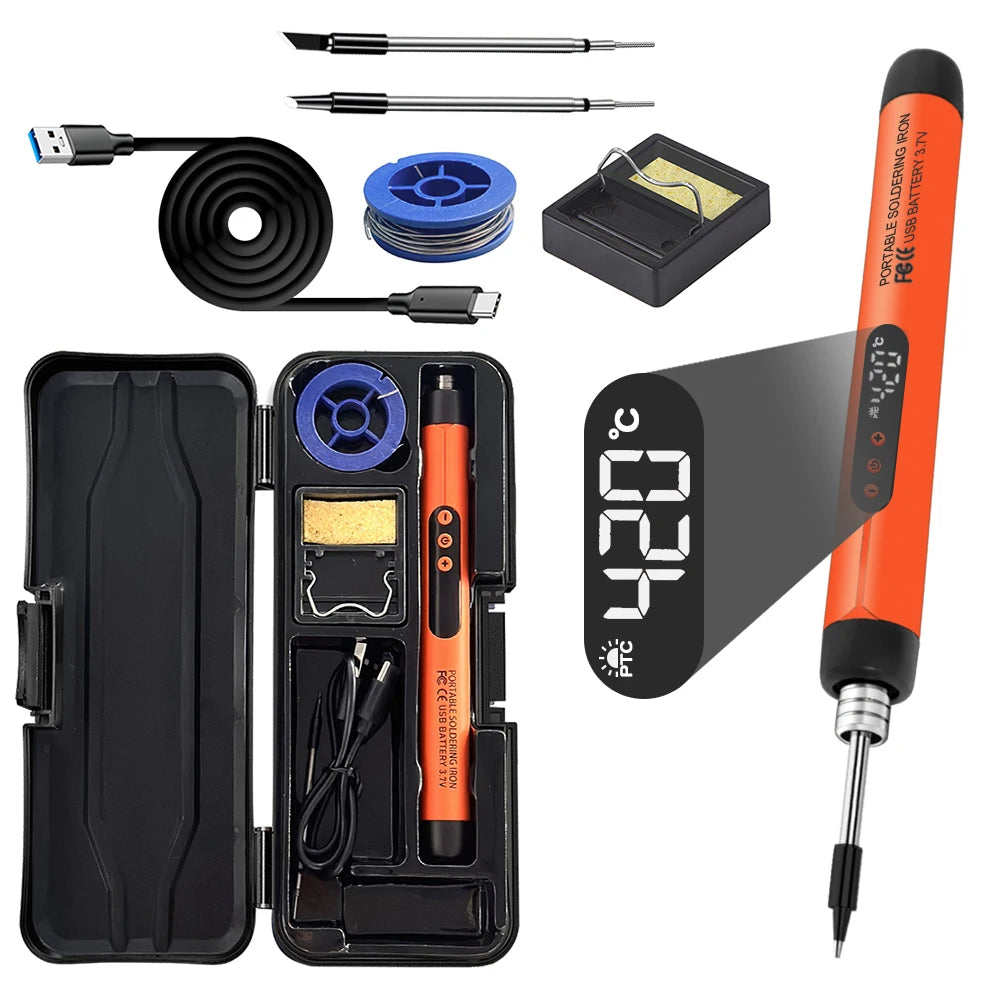 USB Soldering Iron Mini Small Portable Household Type-c Interface Qme C200S O set2