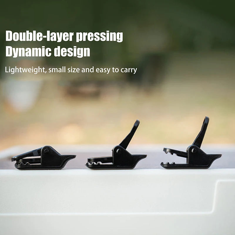 Tarp Clips 10-Pack Black Crocodile Clip Small Outdoor Camping Awning Qme