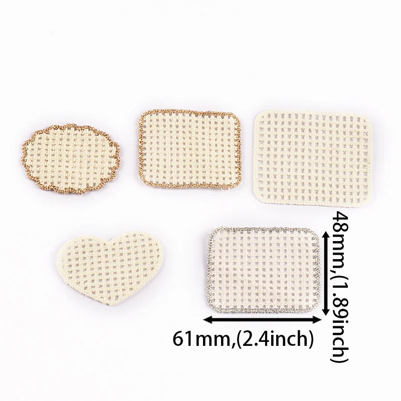 5pcs 4-6.5cm Mix Shape Embroidered Mesh Appliques For DIY Clothing Bag Decoration Patch Sewing Accessory Without Gum cp4187 Qme