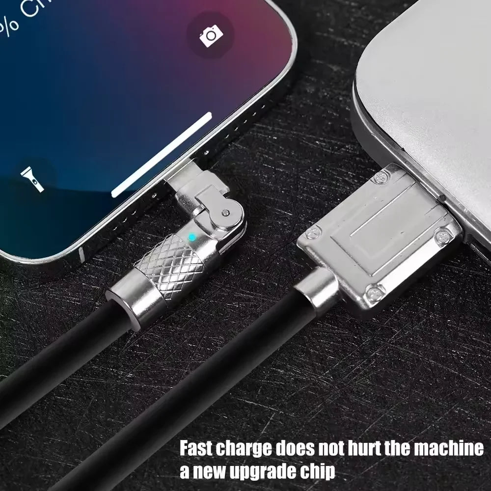 120W 6A Mobile Phone Type C Fast Charging Cable Rotating Head Charging Wire USB Data Cable For Samsung Xiaomi Huawei Data Cord Qme