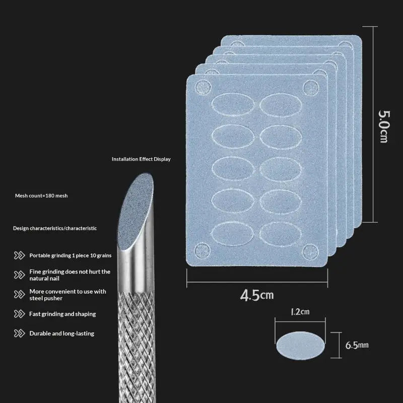 Double-ended Nail Beveled Head Cuticle Pusher Remover Stainless Steel Qme Blue 5