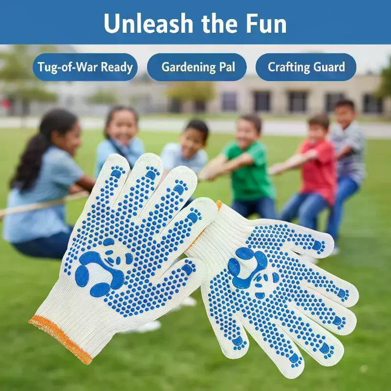 1pair Mittens Children Gloves Non-Slip Breathable Children Work Gloves Animal Pattern Hand Protectors Gardening Gloves Qme