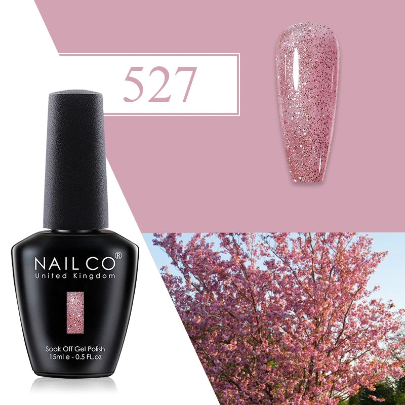 Nailco Jelly Gel Nail Polish Transparent Varnishes 44 Colors Red Pink