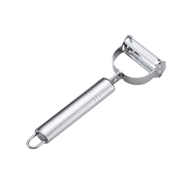 Kitchen Vegetable Peeler Stainless Steel Melon Planer Double-Head Peeler Household Multiple-Function Fruit And Vegetable Peeler Qme 2in1