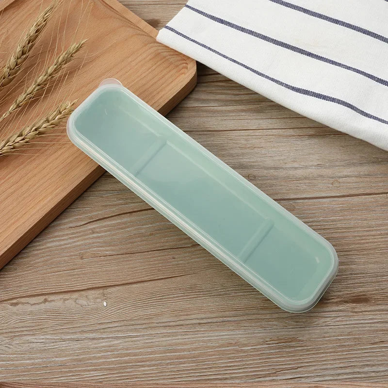 Tableware Box Portable Cutlery Case Spoon Fork Storage Box Students Household Dinnerware Bag Multicolor Transparent Cover Qme