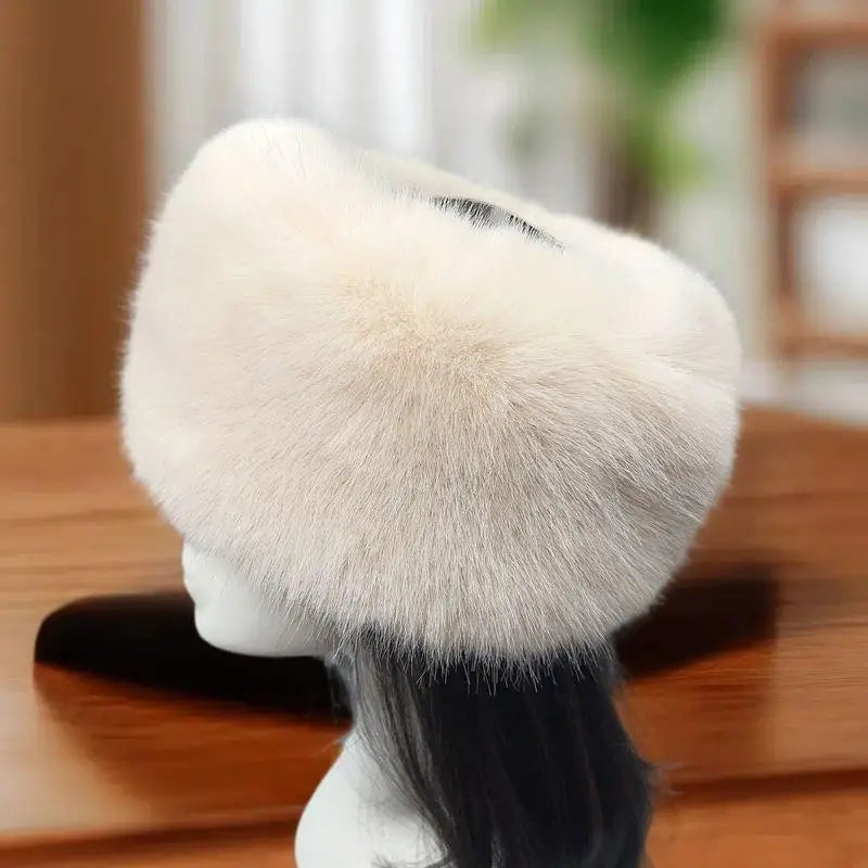 Fashion Fluffy Fur Women's Winter Hat Warm Ear Protection Snow Ski Qme