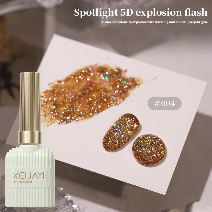 10 Colors Holographic Glitter Gel Nail Polish Spring Color Sparkling Sequins Soak Off Uv Led Varnish Nail Art Diy Qme 04