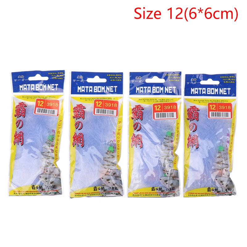 Lots Durable Fish Bait Net Nylon Folding Fishing Spring Luminous Qme 12M