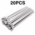 Rust Resistant Stainless Steel Cable Ties 20/50Pcs Strong Zip Straps For Machinery Auto Outdoor Wiring Binding And Fixing Qme 20PCS 4.6mmX200mm