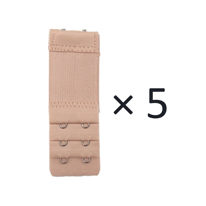2 Hook Bra Extender Women's Elastic Extension Strap Clip Expander Qme dark skin one size