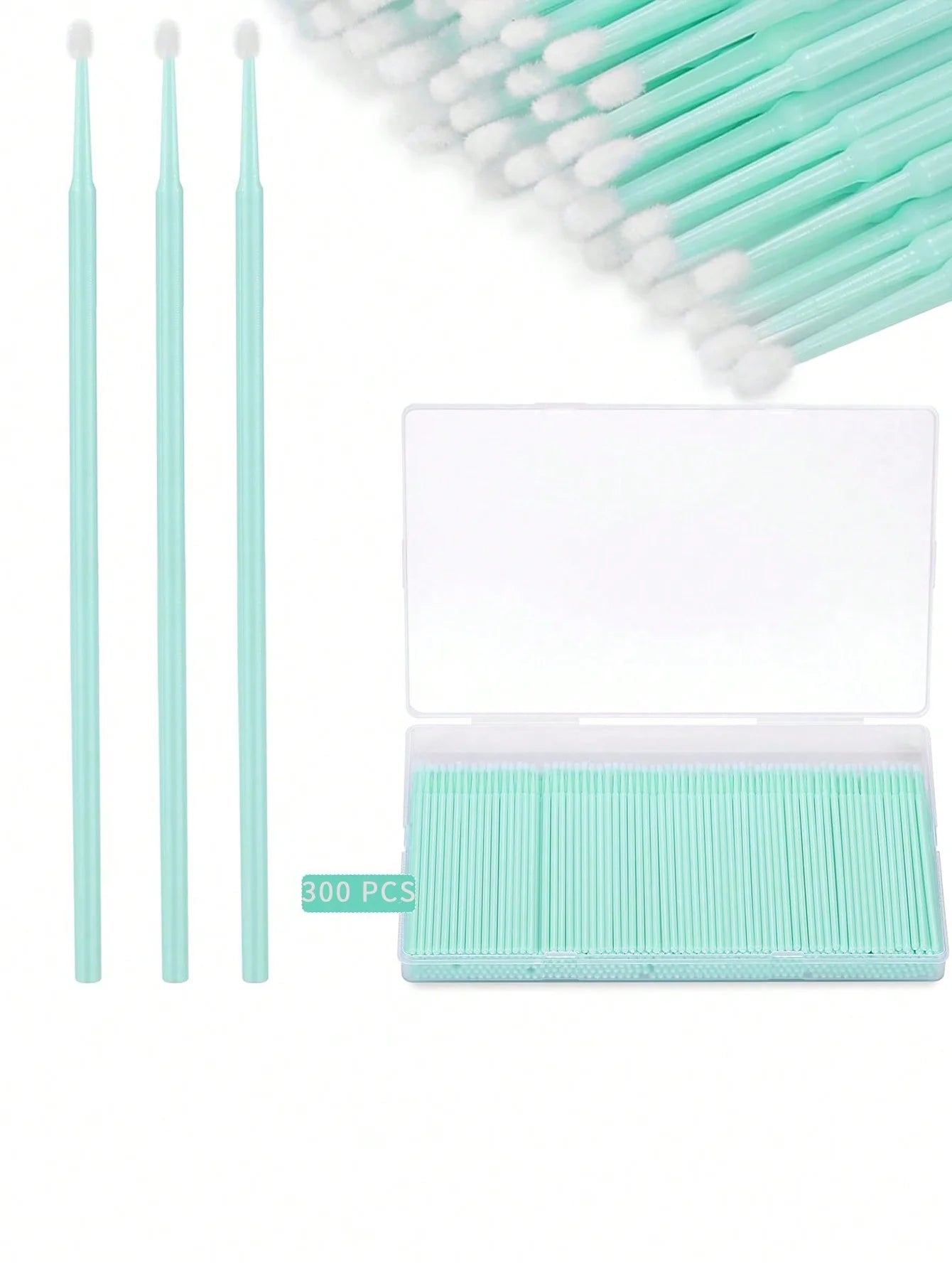 Disposable Micro Brush Makeup Storage Box Applicator Microfiber Stick Qme green