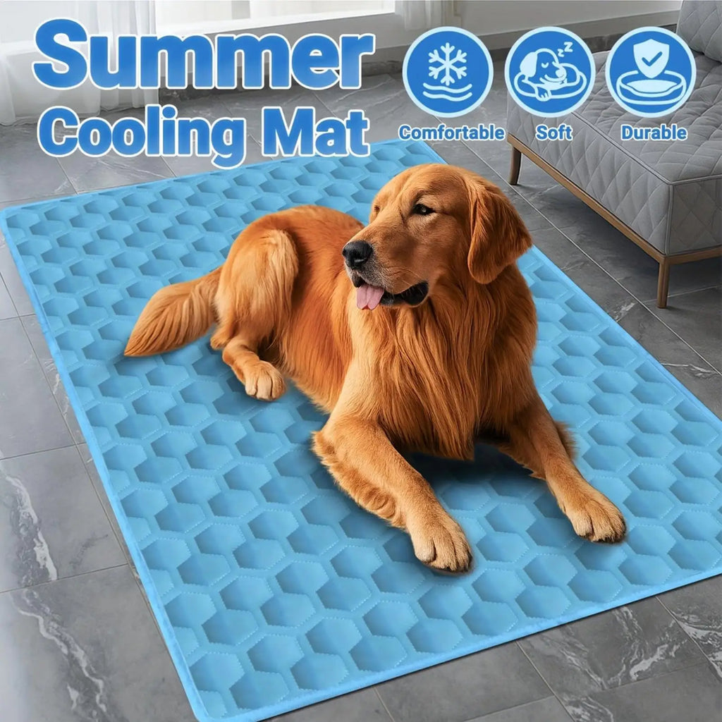 Cooling Pad for Dog Hot Summer Non-Slip Cushion Summer Dogs Cooling Pad for Small Medium Large Breeds Animals Resting Camping Qme