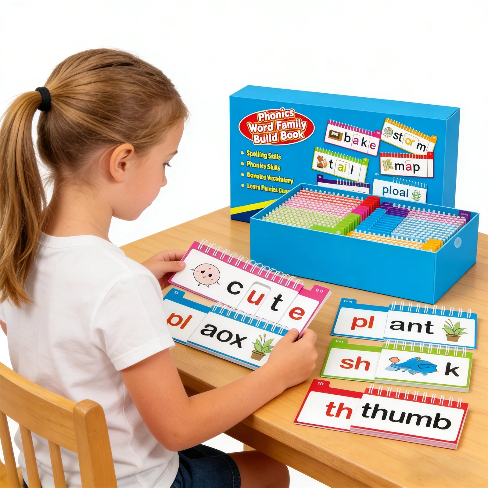 Reading Flip Book Read and Rhyme Flip Books Word Family Flip Books Flash Cards ABC Vocabulary Cards Montessori Educational Qme