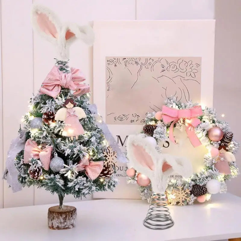 Easter Bunny Tree Topper Rabbit Festive Decoration Furry Ears Metal Qme China Mainland
