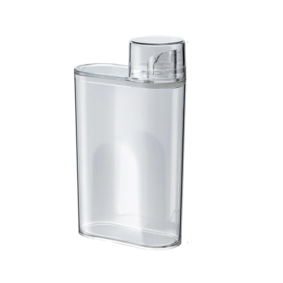 Transparent Laundry Detergent Dispenser Bottle Sealed Tank for Detergent Powder Bleach Softener Laundry Room Organization Qme Clear