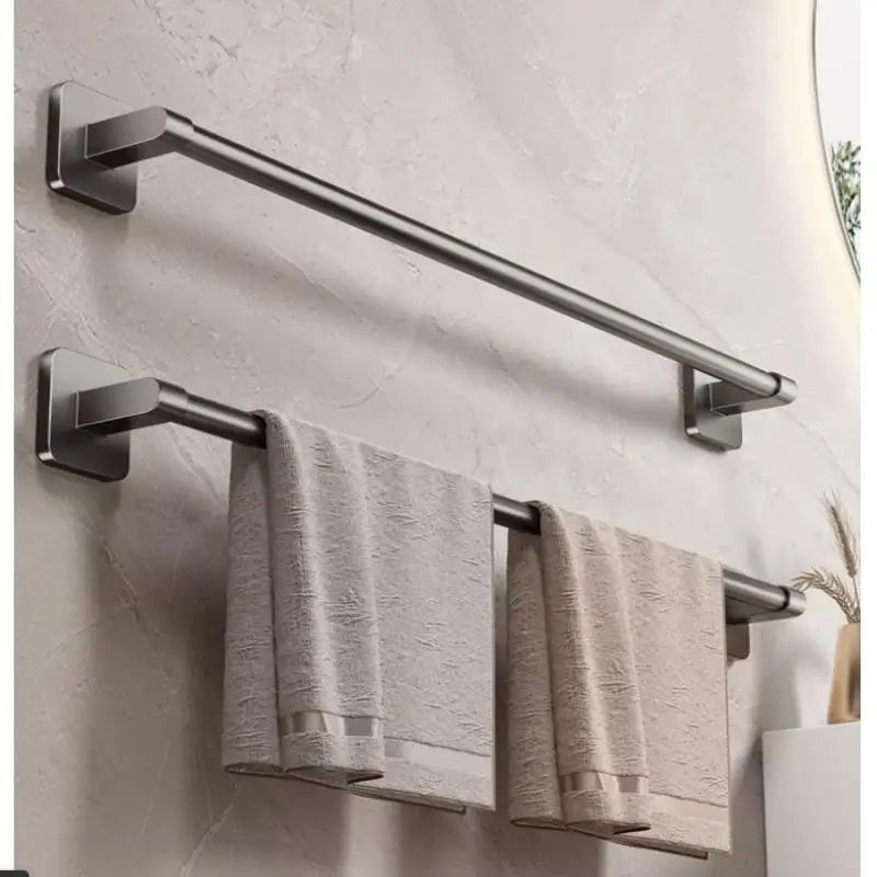 Bathroom Storage Rack Towel Organizer Wall-mounted Shelf Two Layer Qme