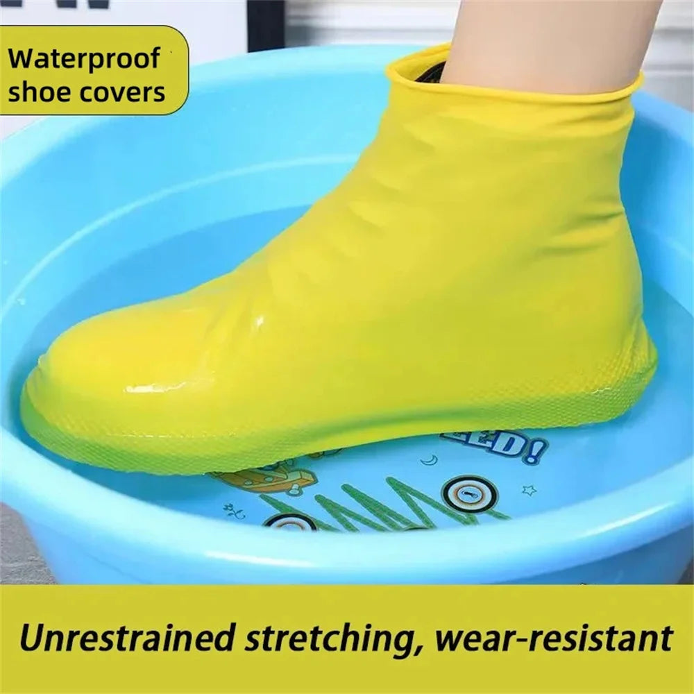 Reusable Non-slip Wear-resistant Rain Shoes Cover Portable Outdoor Adult Children Boots Rain Rubber Waterproof Footwear Covers Qme