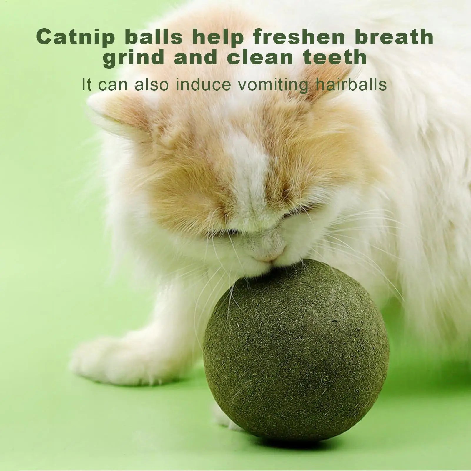 1pcLarge Catnip Balls 10cm Cat Mint Ball Catnip Toys Healthy Lickable Natural Catnip Ball Super Large Self-Relieving Cat Treats Qme