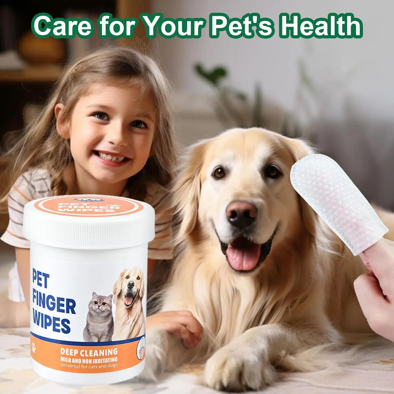 NEW Dog Finger Ear Wipes Soft Finger Cleaning Pads For Dog Ear Safe Plant-Based Cleanser Supplies For Pet Care Grooming Bathing Qme