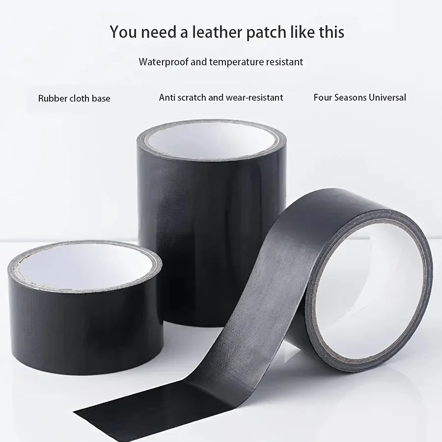 Black Cloth-based Tape for Leather Repair - Wear-resistant, Suitable for Cushion, Seat Sofa Leak & Damage Repair Qme