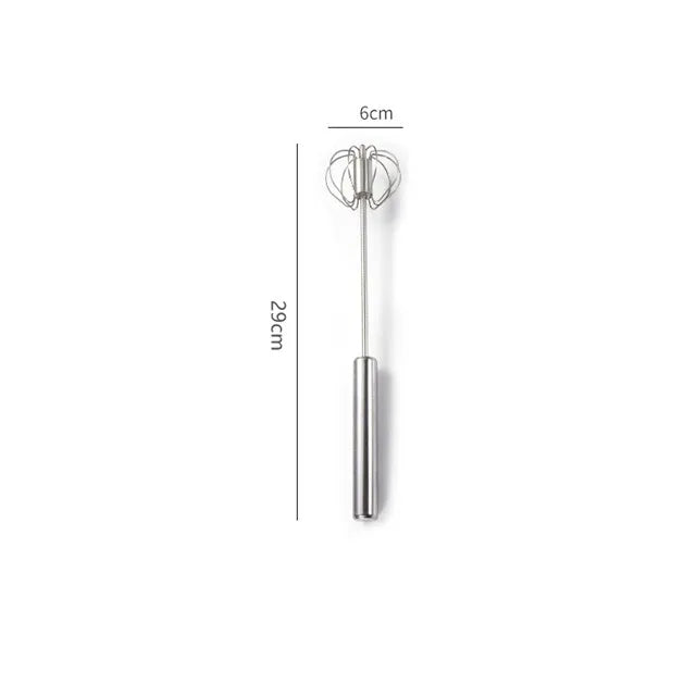 Semi-automatic Egg Beater 304 Stainless Steel Egg Whisk Manual Hand Mixer Self Turning Egg Stirrer Kitchen Accessories Egg Tools Qme M