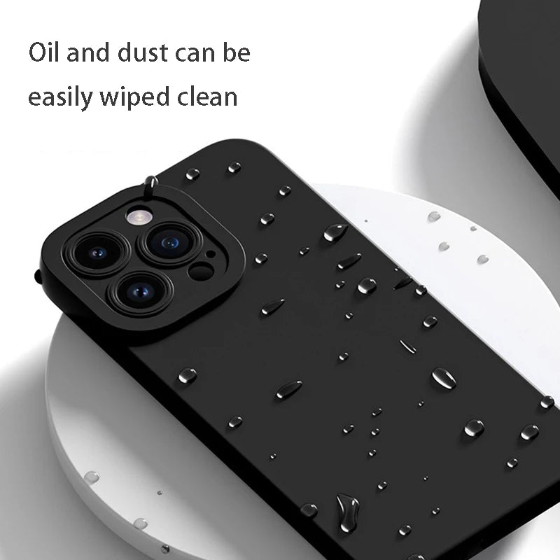 New Phone Case For IPhone 15 14 13 11 12 Pro Max X XS Max 15 Plus Soft Silicone Solid Color Fall and Collision Protection Cover Qme