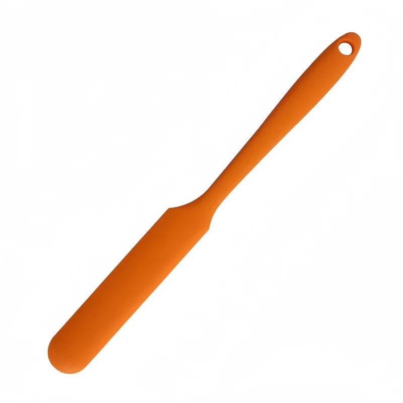 Silicone Long Spatula Color Cream Long Knife Spatula Cake Making Gadgets Non-stick Scraper Heat-resistant Kitchen Baking Tools Qme orange