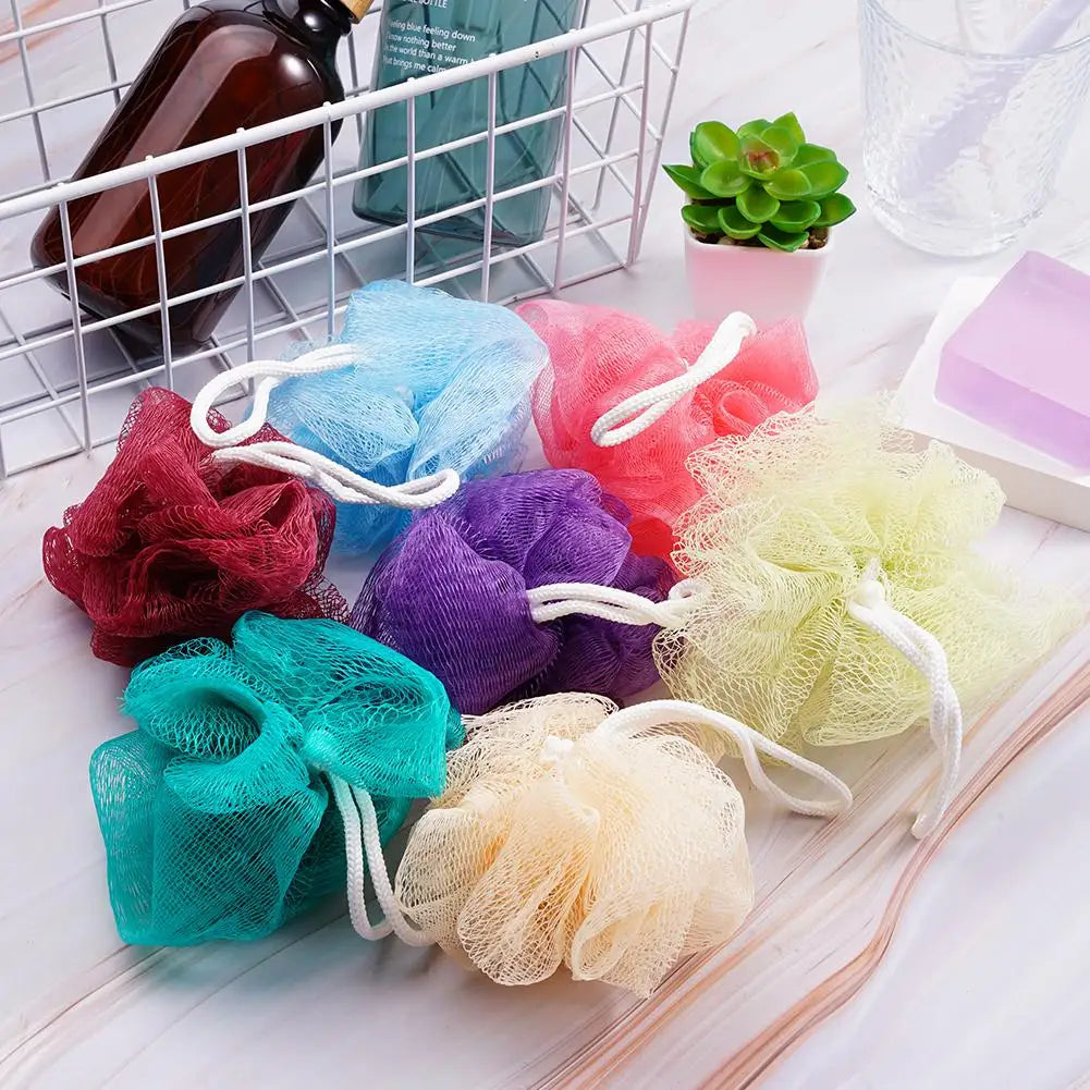 Mesh Bath Sponge Balls Soft Shower Foaming Body Scrub Exfoliating Qme